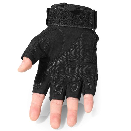 Tactical Gloves Fingerless Half Finger Gloves for Driving Paintball Airsoft Riding Motorcycle Motorbike Hunting Cycling Work Men Women Black M
