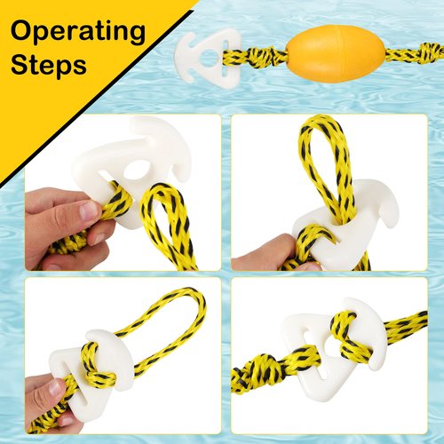 Watersports Heavy Duty Tow Harness with D Rings,Boat Tow Harness for Towing Towable Tube, Water Ski, Wakeboard (Yellow Black (18 feet=8.5'+8.5"+1))
