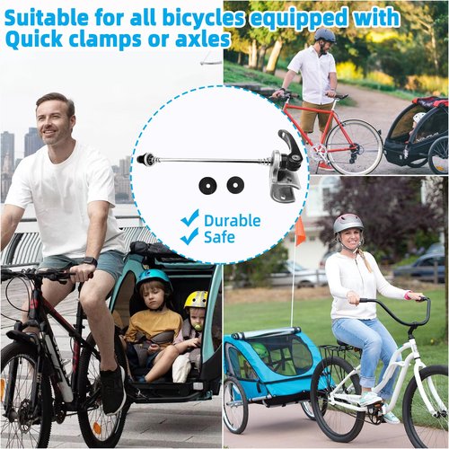 Axle Mount Cup with Quick Release Hook and Loop for Thule Chariot Cross Sports Courier Coaster Cadence Single Trailer