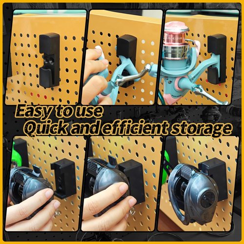 Tcakelox Fishing Reels Display Fishing Reel Holder Reel Storage Holder Fishing Reel Wall Mount Rack (Baitcasting, 3)