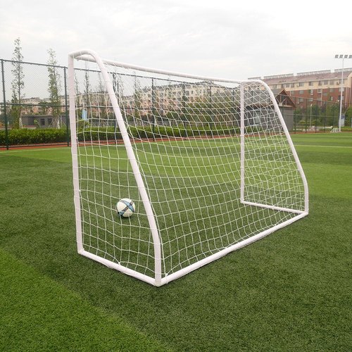 Portable Soccer Goal, 8 Feet, PVC Frame with Net, White