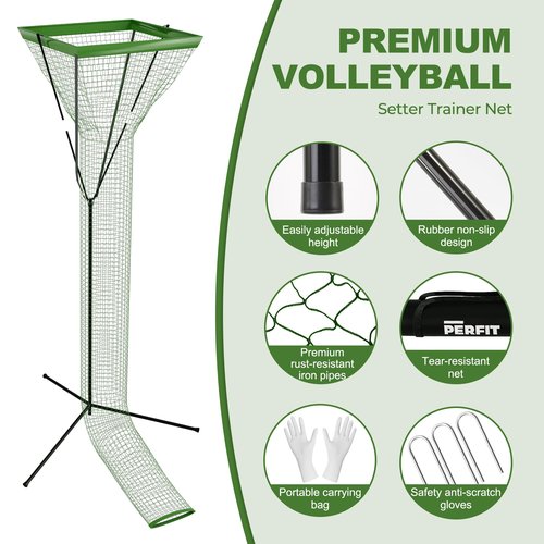 Volleyball Setter Trainer Net, 3x3 Ft Adjustable Height & Angle, Perfect for Indoor & Outdoor Targeted Volleyball Training Equipment, Enhances Setting, Spiking & Serving Skills, Includes Target Cloth