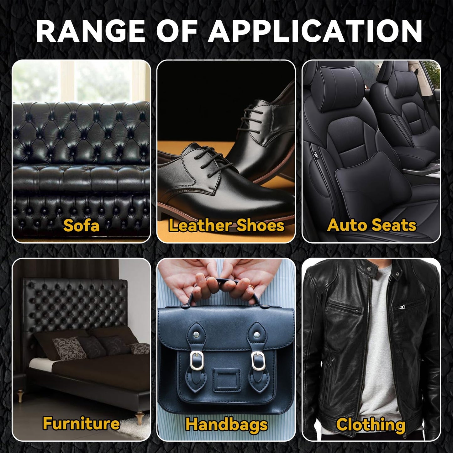 Black Leather Repair Kit for Furniture, Leather Seat Repair Kit for Cars, Easily Restore Car Interior, Sofa, Purse and Jacket, Restore Any Material with Super Easy Instructions