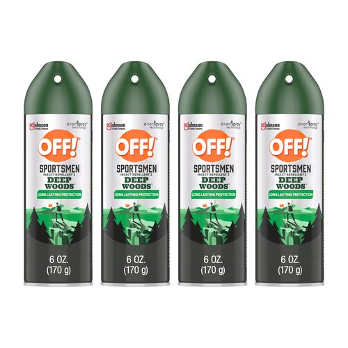 OFF! Deep Woods Sportsmen Insect Repellent Aerosol, Bug Spray Containing 30% Deet, Protects Against Mosquitoes, 6 Oz, 4 Count
