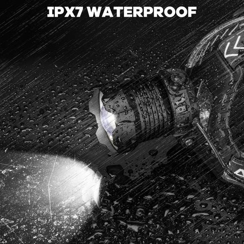 AURASEASON LED Rechargeable Headlamp 90,000 High Lumens, Super Bright Head Lamp with 3 Modes & IPX7 Waterproof USB Headlamps, 180° Adjustable Headlight for Outdoor Camping, Running, Climbing