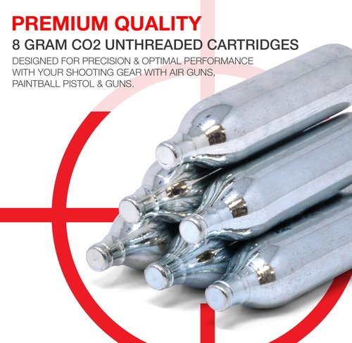 8 Gram CO2 Unthreaded Cartridges 10 Pack Cylinders Non Threaded Compatible with First Strike FSC Paintball Airsoft Air Pellet Guns & Pistols