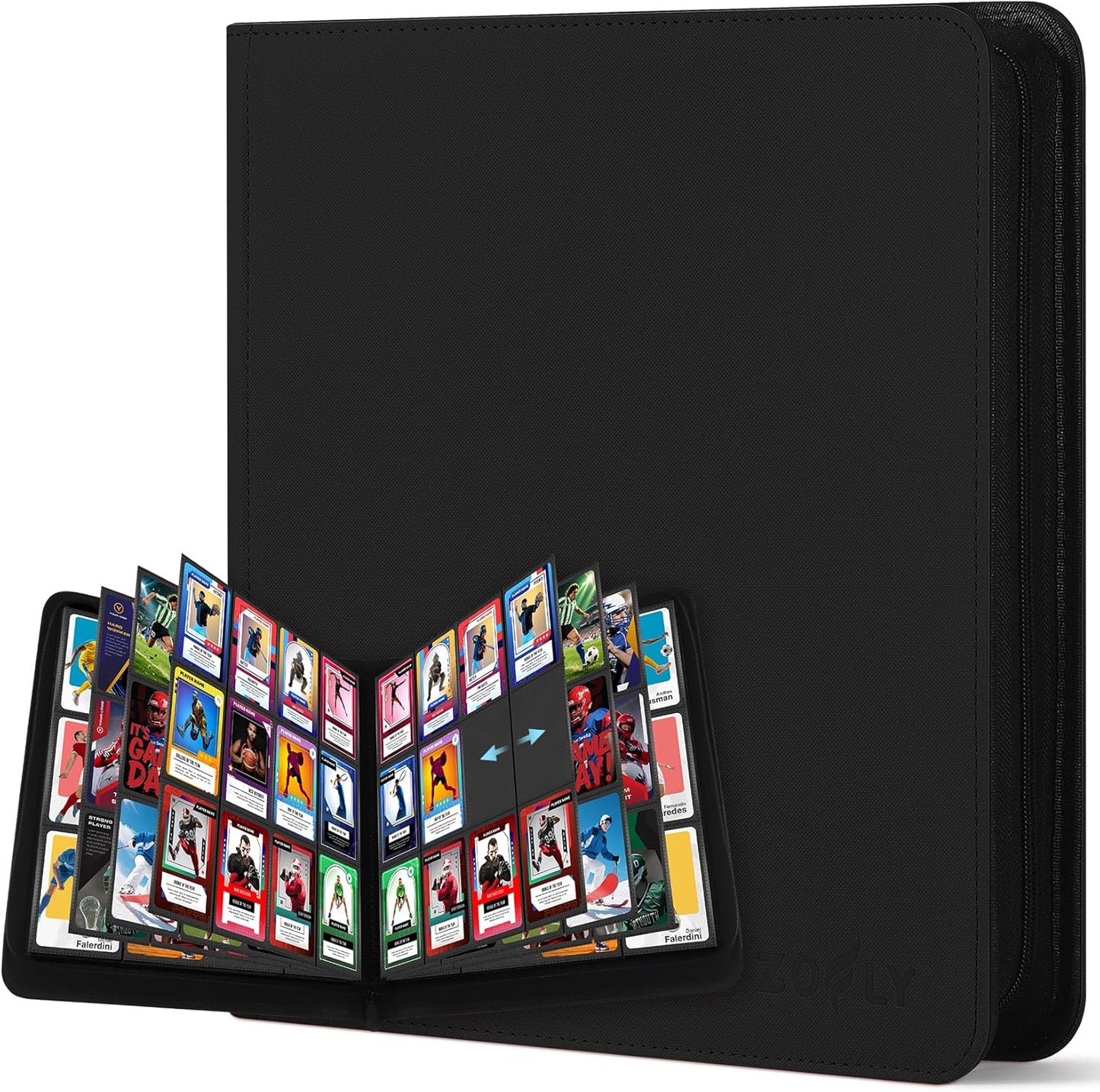 12 Pocket Card Binder, Zipper Trading Card Binder, 720 Large Capacity Side Loading Non-Ring Card Album, Double Sided Acid-Free Card Protector Binder, Card Collection for TCG, MTG, Sport Card, Pink