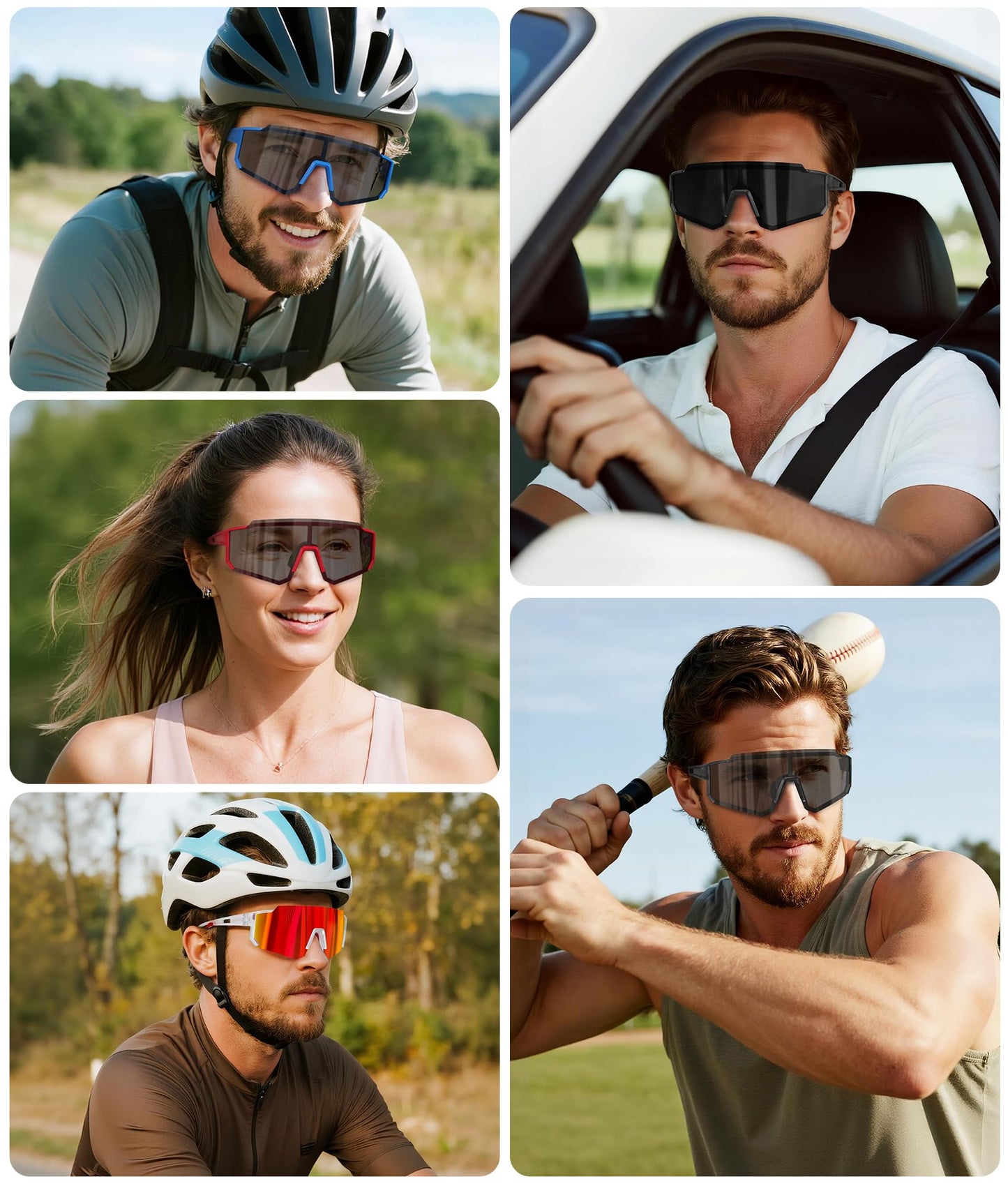 STORYCOAST Polarized Sports Sunglasses for Men Women,Driving Fishing Cycling Mountain Bike Sunglasses UV400 Protection Pink Frame-photochromic Lens