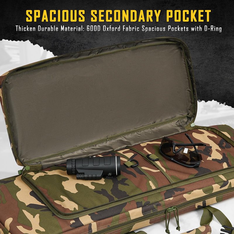 DULCE DOM 42 inch Double Case Soft Bag Gun Case, Perfect for Pistol Storage and Transportation, All Around Shooting Range Rifle Backpack, Indoor Outdoor