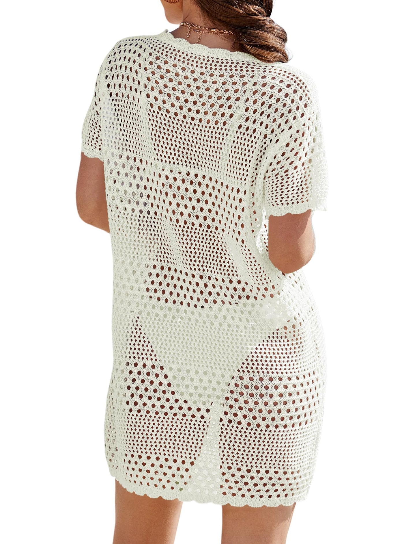 Buauty Womens Swimsuits Coverup Bathing Suits Cover Ups Crochet Swimwear Bikini Beach Dresses 2026 Vacation Outfits