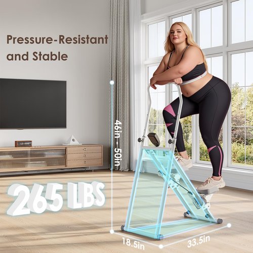 Stair Stepper for Home Gym Exercise, Stair Climber for Full Body Workout with Adjustable Handlebar & Pedals, Compact Foldable Vertical Cardio Exercise Climber with LCD Display
