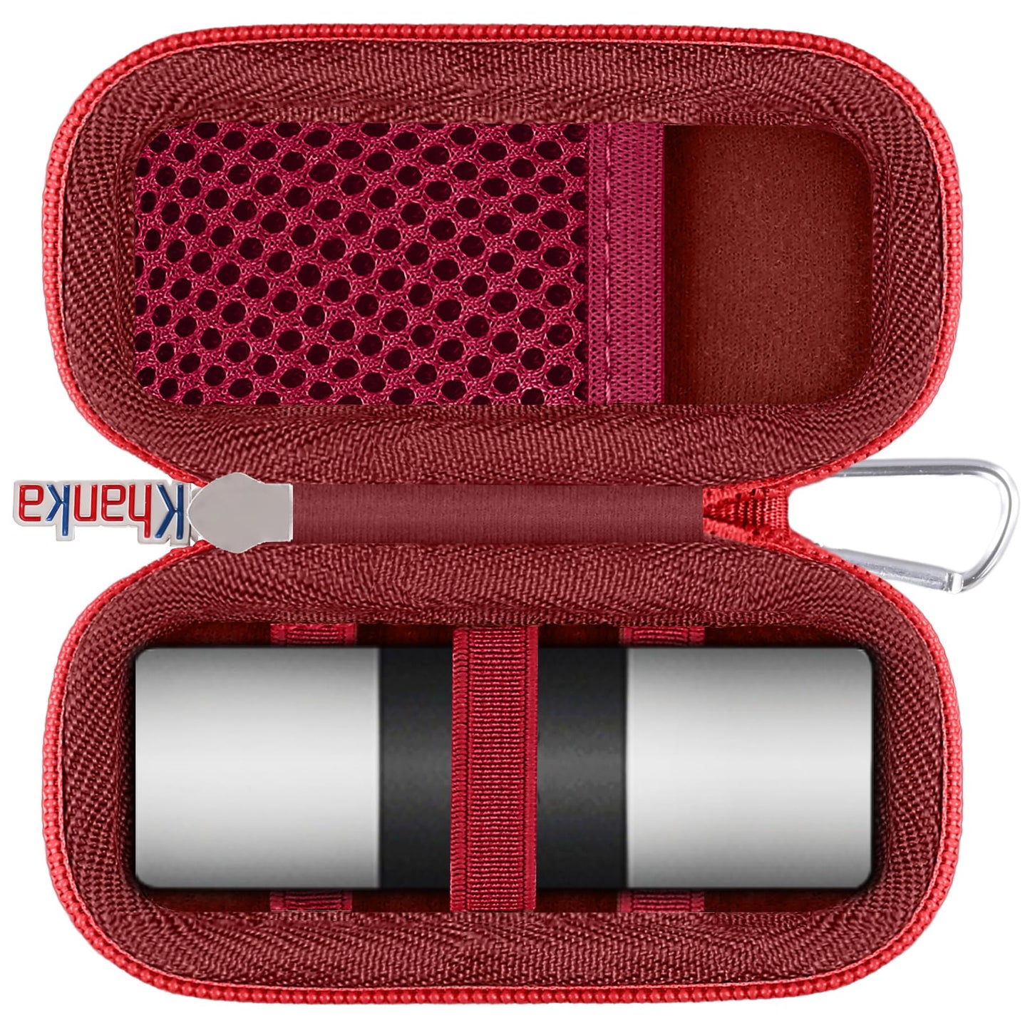 khanka Hard Case for AliveCor KardiaMobile ECG Monitor, Fits KardiaMobile 6L/6L Max, 6-Lead Personal EKG Device, Portable Heart Monitor Storage Case (Case Only)（Dark Red）