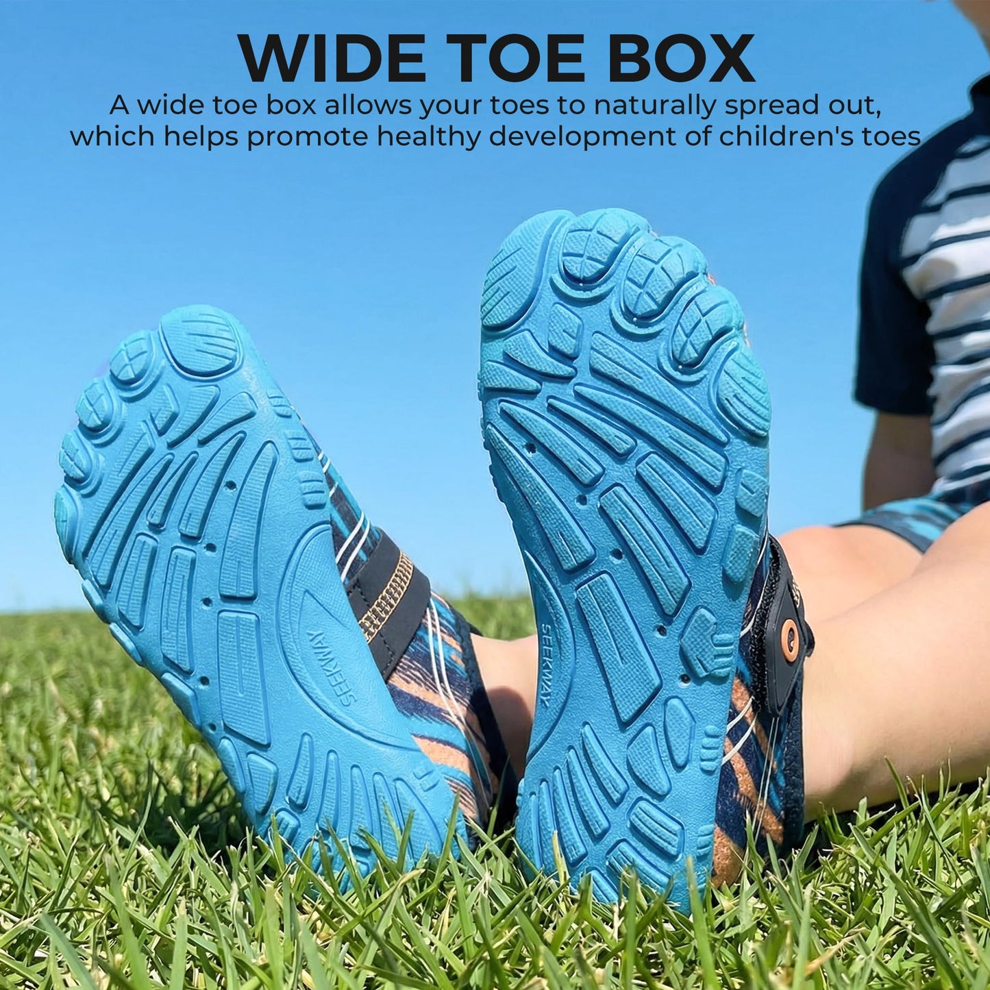 SEEKWAY Barefoot Water Shoes for Kids - Wide Toe Box and Quick-Dry Sand Shoes Toddler for Hiking Swim Beach Pool Kayak Sport Accessories, Camping Essentials Must-Haves for Boys Girls Sizes