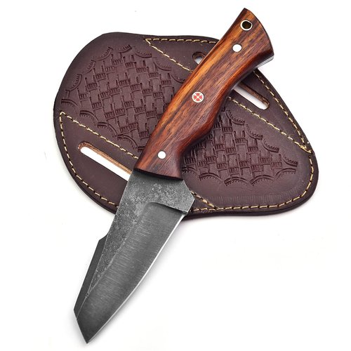 Trade Scorpio Handmade 1095 High Carbon Steel Hunting Knife, Cowboy Knife, Fixed Blade Hunting knife, Tactical EDC knives with leather Sheath, Bushcraft Knives (Rose wood)