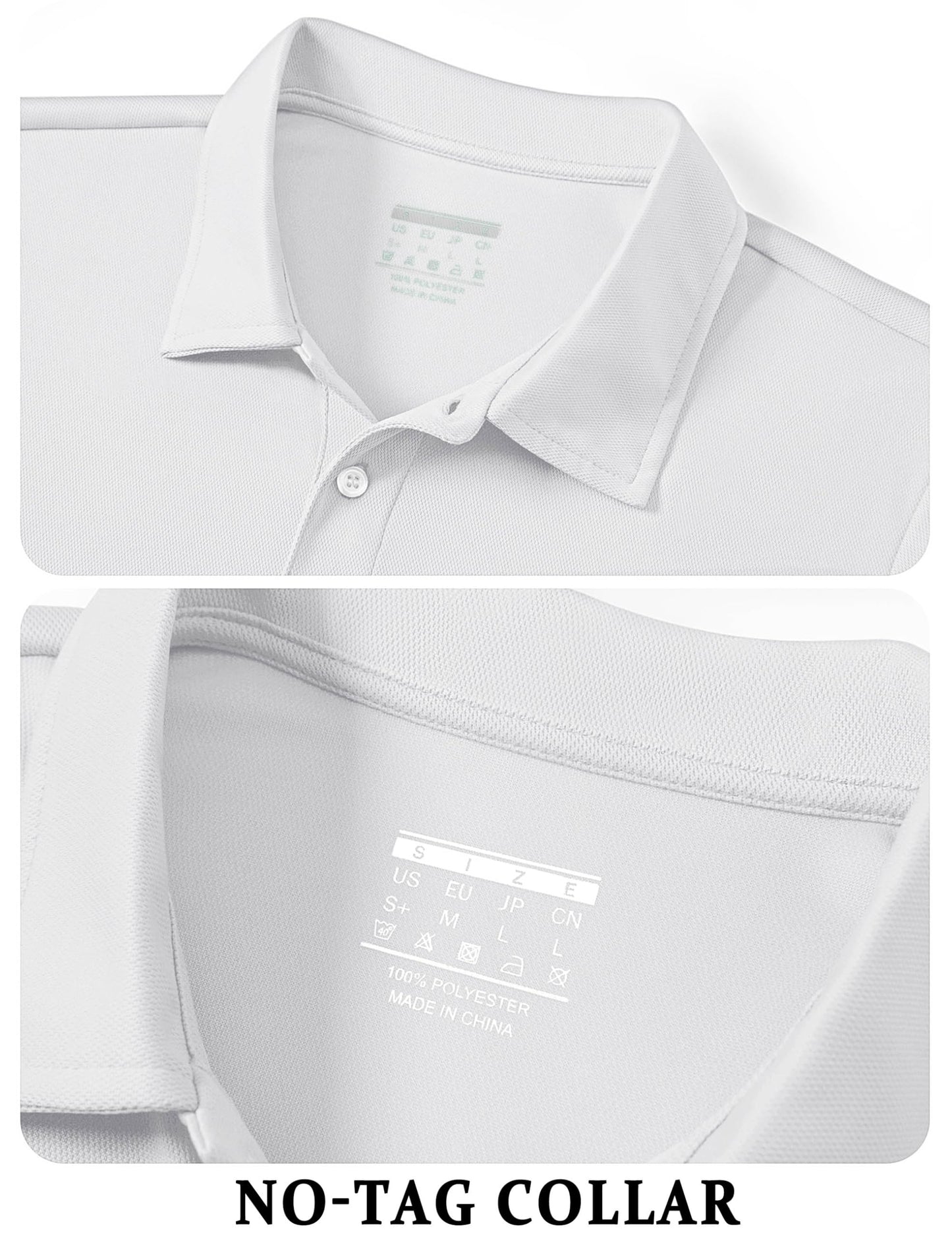 TACVASEN Mens Golf Shirt Dry Fit Mens Polo Shirts Short Sleeve Performance Golf Polos for Men with Collar Work Shirts White, 2XL