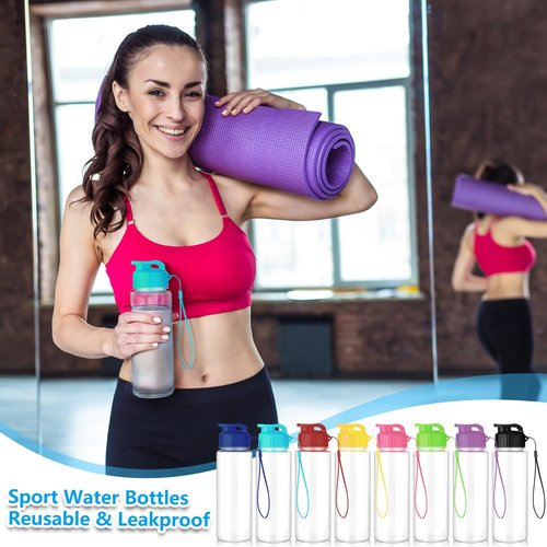LYDTICK 16 Pack Bulk Water Bottles-17oz Plastic Sports Water Bottles for Kids and Adults Leak Proof, Reusable for Gym Travel School Office, Multicolor