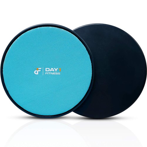 Core Sliders by Day 1 Fitness, Set of 2 Black/Mint, Dual Sided for Carpet and Hard Floors - Premium, Multipurpose Gliding Discs to Strengthen Abs, Lower Back - Portable Abdominal Equipment