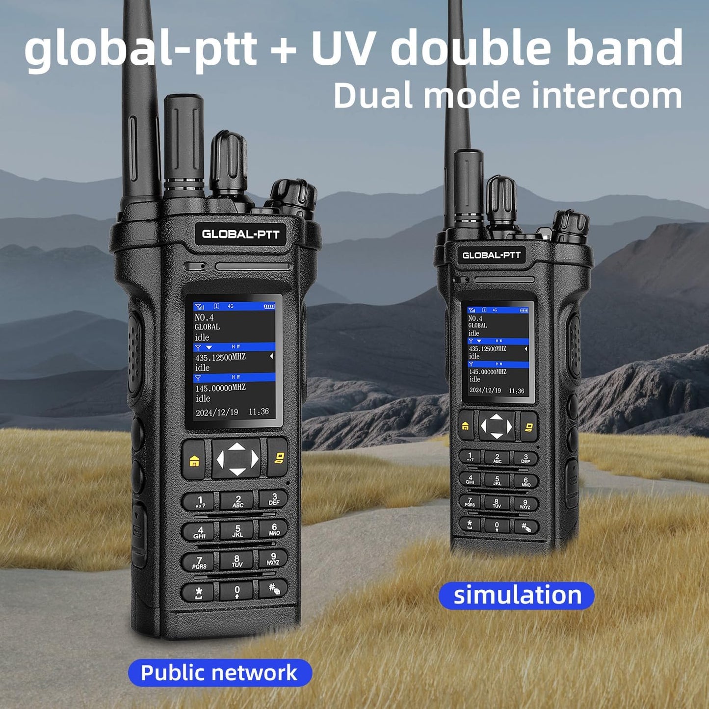 2-Pack 4G LTE PoC and Analog Two-Way Radios, Dual Band UHF/VHF 10w Power Unlimited Nationwide Range Walkie Talkie - Included 1-Year Data Plan (5288 Plus)