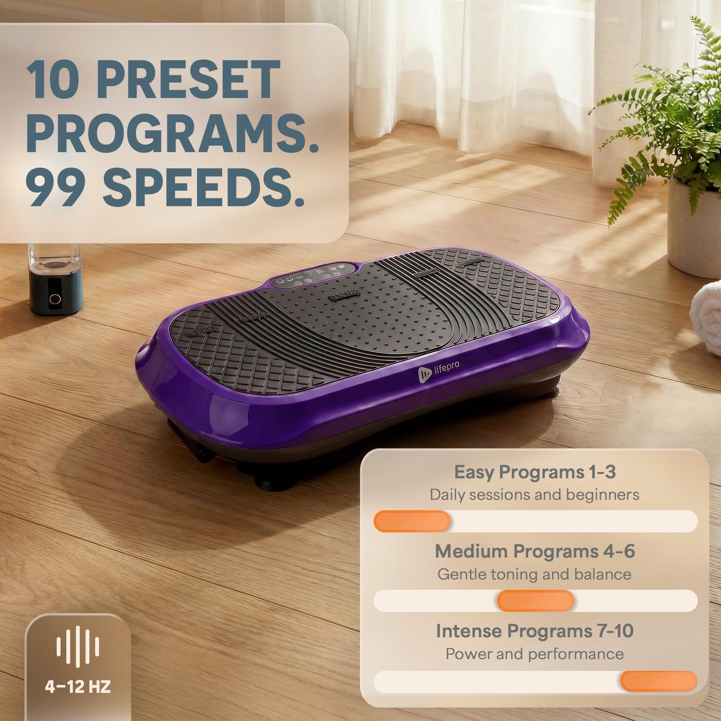 Lifepro Waver Vibration Plate Exercise Machine with 99 Speeds & 10 Presets