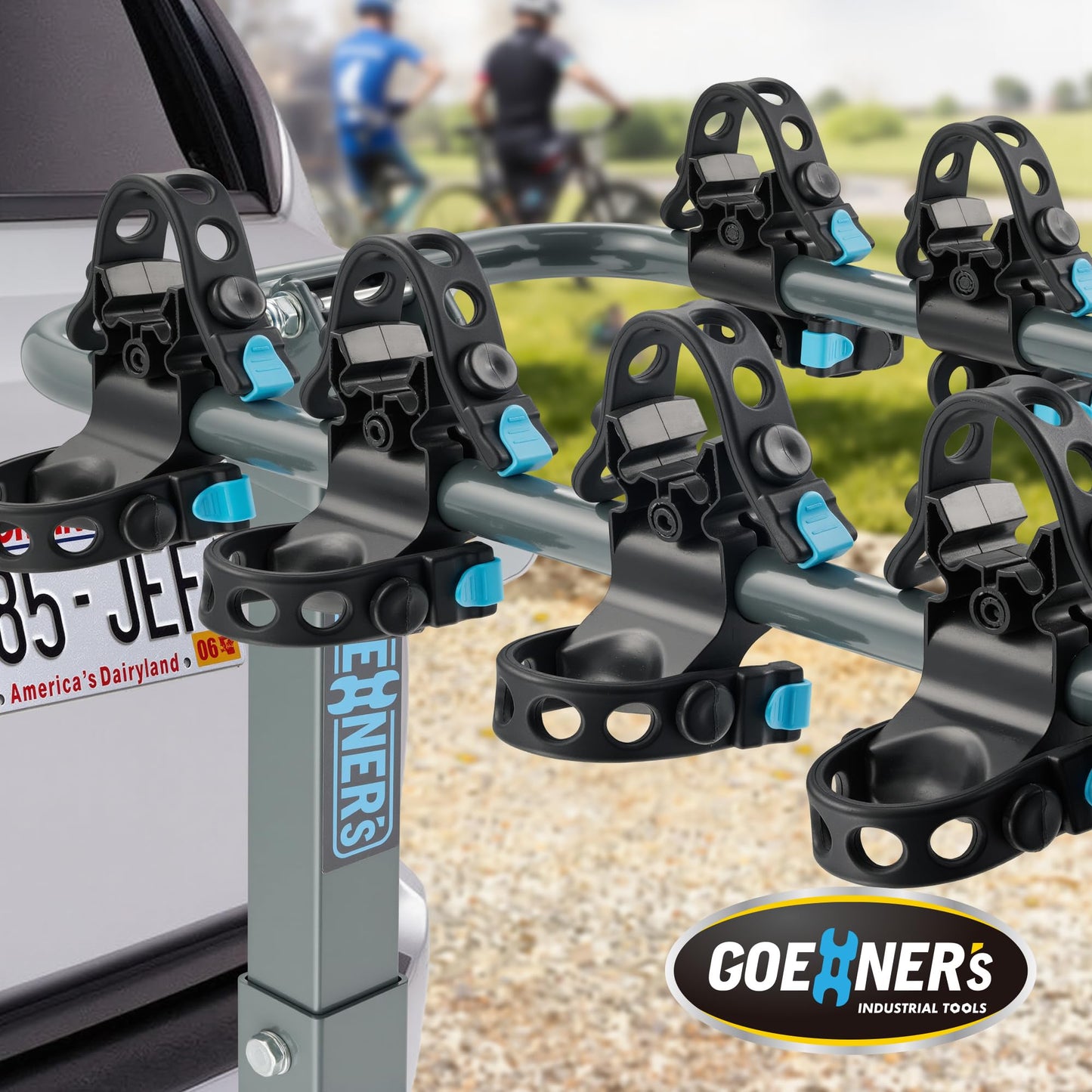 Upgrade 2.0 Hitch Bike Rack – 240 lbs Max Load (60 lbs/Bike), Heavy-Duty Dual Locking | Hanging Carrier for Car, SUV, Truck & RV, 2" Receiver, High-Strength Double Arms