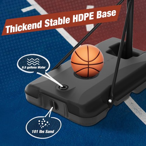 Mayfire Kids Basketball Hoop Adjustable 4.0-8.5ft, Portable Outdoor Goal System with 33 Inch Shatterproof Backboard, Perfect for Kids, Teens, Youth in Driveway, Backyard, Indoor Use