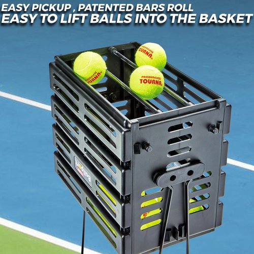 Tourna Ballport Tennis Ball Hopper Holds 80 Balls Durable and Lightweight – Blue