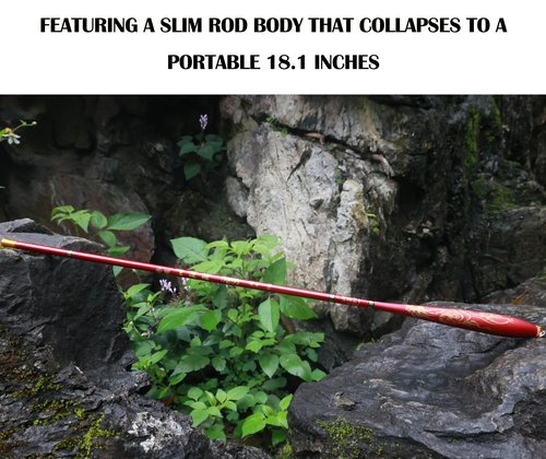 Wisbait Tenkara Rod Fly Fishing Rod Kit - Kids Fishing Pole Small Stream Collapsible Fly Poles All Waters Quality Carbon Tube Creek Rods (Tenkara Rod kit, 5.9Ft-1.8m)