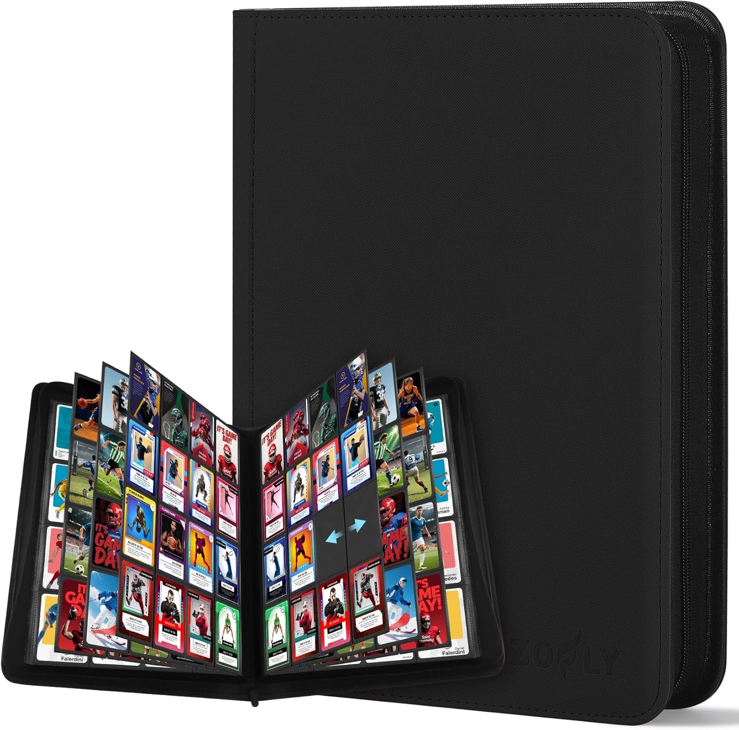 12 Pocket Card Binder, Zipper Trading Card Binder, 720 Large Capacity Side Loading Non-Ring Card Album, Double Sided Acid-Free Card Protector Binder, Card Collection for TCG, MTG, Sport Card, Pink