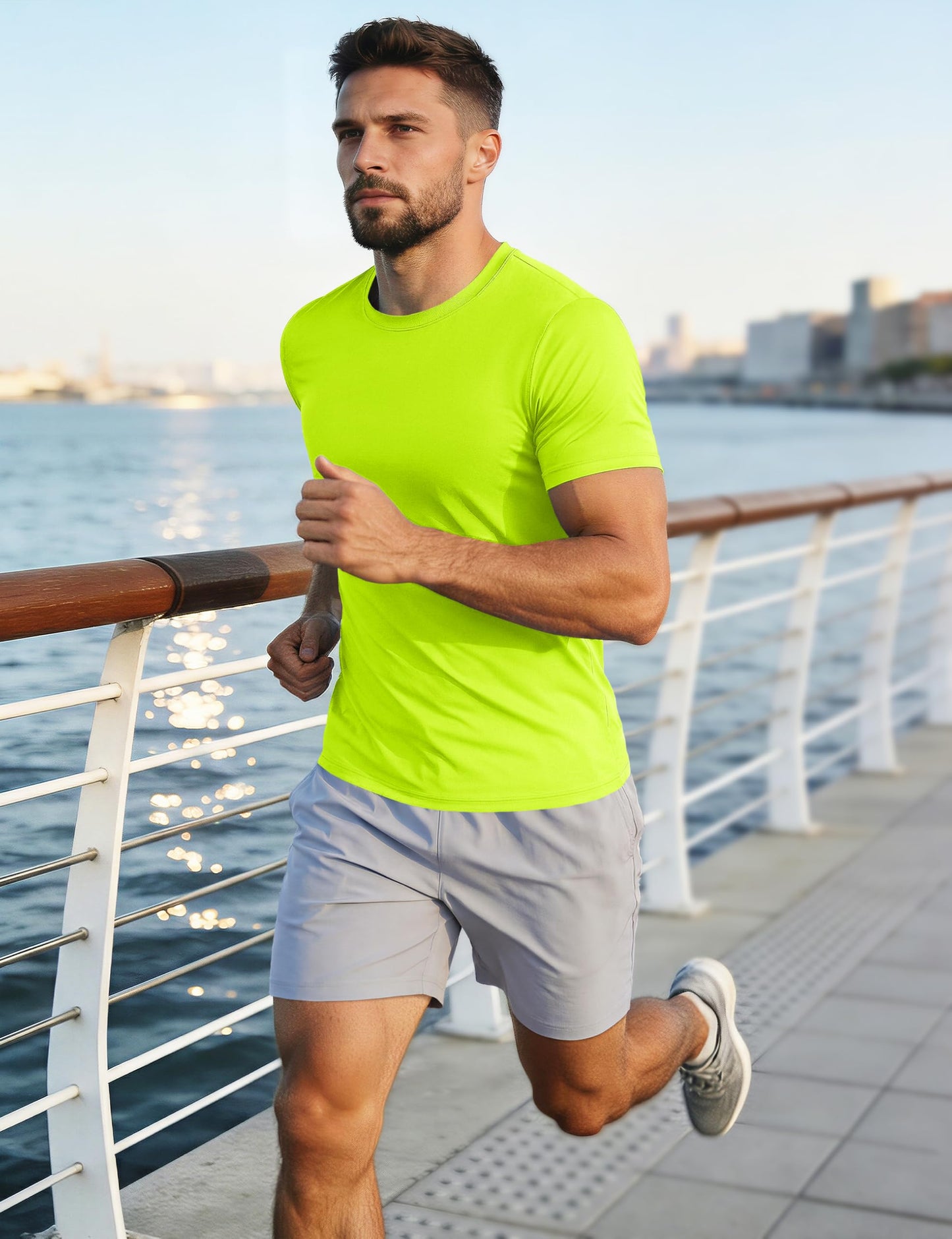 MAGCOMSEN 5 Pack Men's Workout Shirts Short Sleeve Athletic Quick Dry Moisture Wicking Running Gym Tee Tops UPF 50+ 2XL
