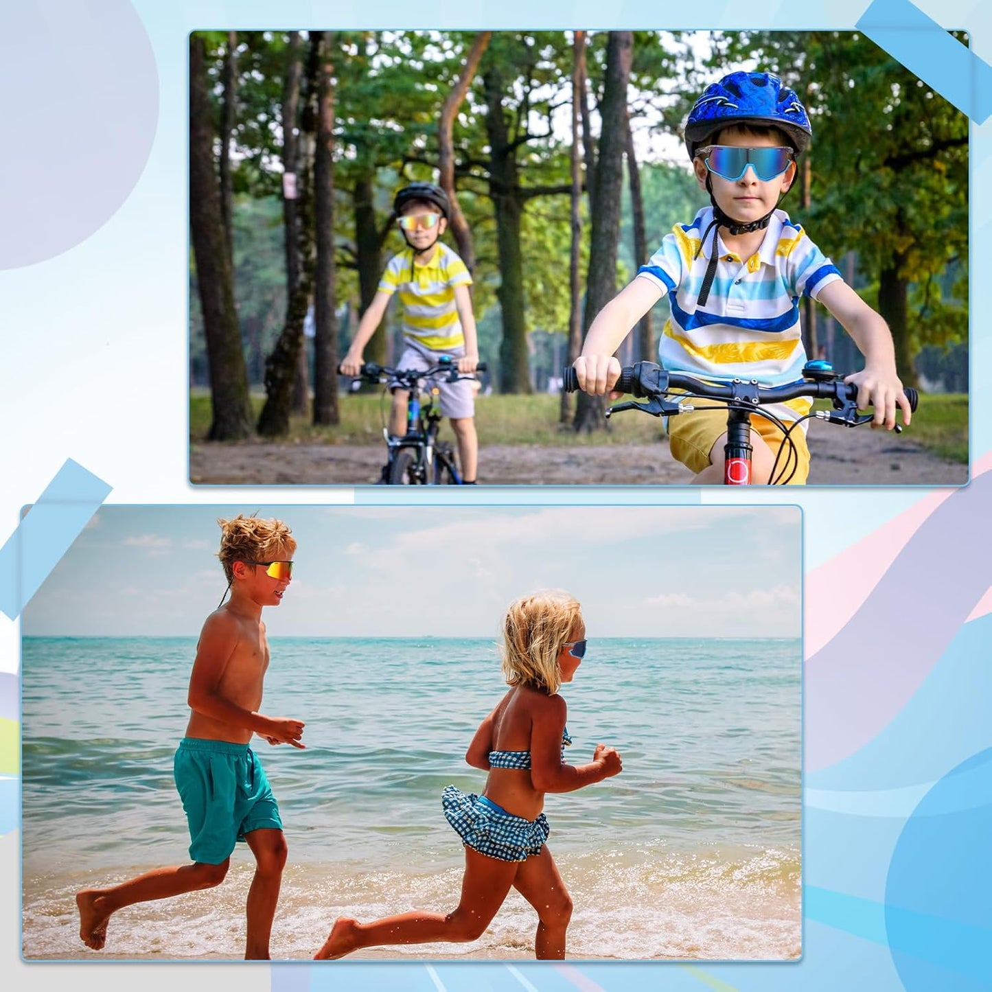 3 Pack Kids Sunglasses Youth Baseball Sunglasses Sports Cycling Sunglasses Shades UV400 Protection Goggles for Teens Age 8-14 Boys Girls