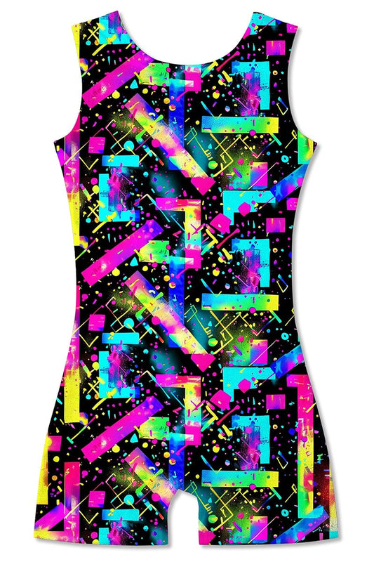 Girls Gymnastics Leotard Unitard with Shorts - 80s90s 5-6 Years (Variation of THIS listing)