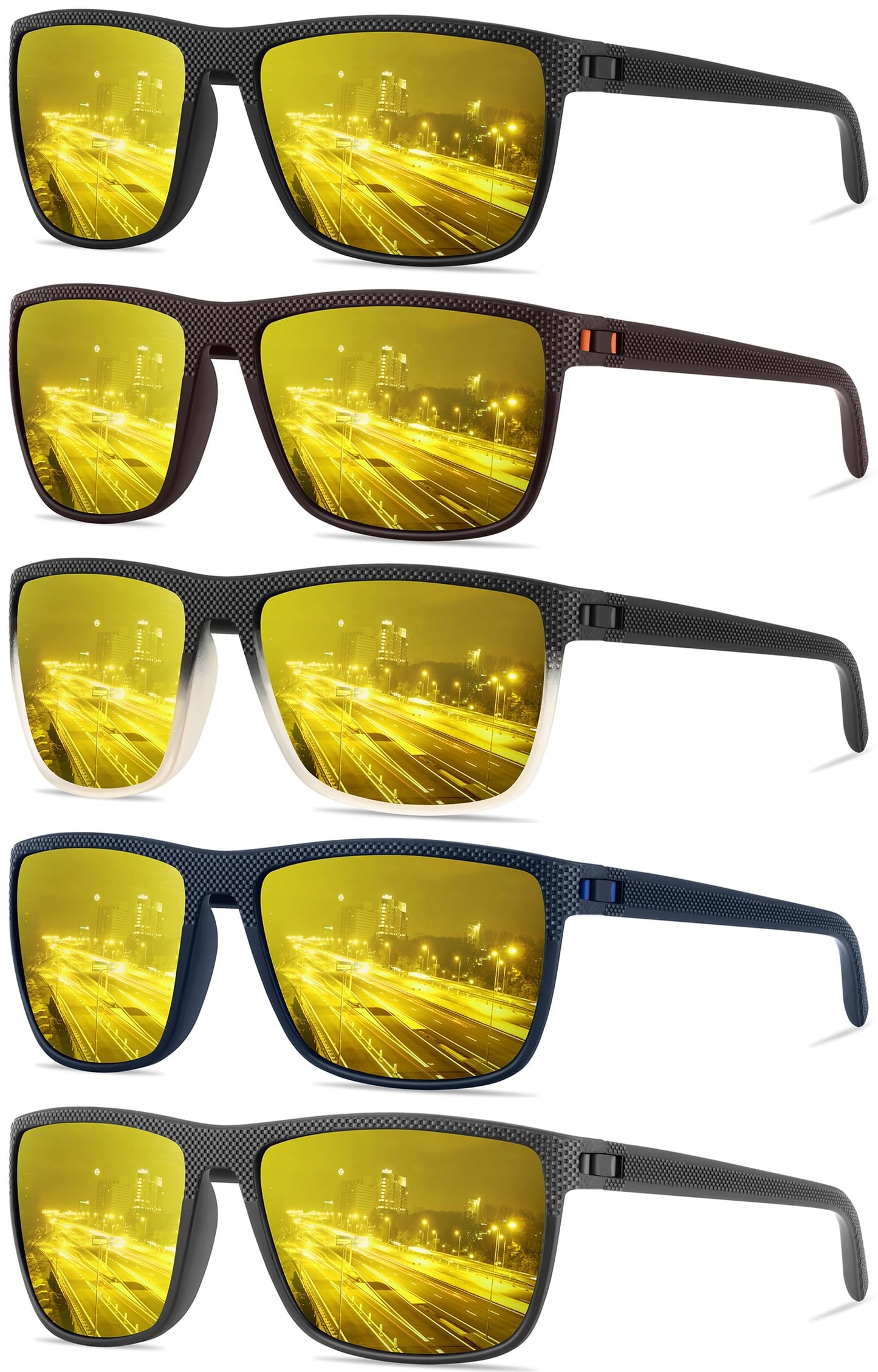 RSQQAV Polarized Sunglasses for Men Square Lightweight Frame Sun Glasses UV Protection for Driving Fishing Golf