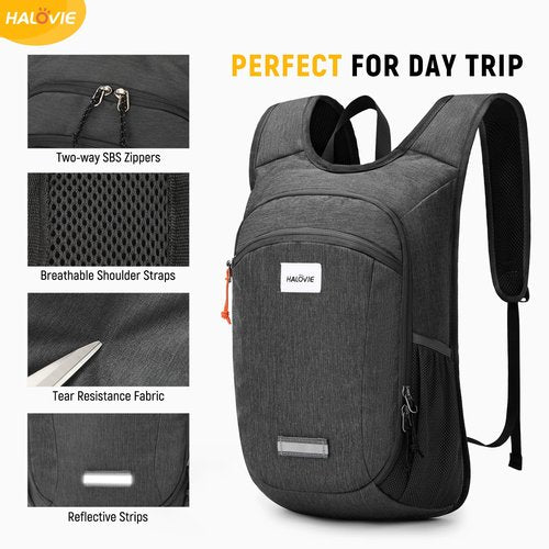 HALOVIE Small Hiking Backpack 10L Packable Lightweight Daypack Foldable Travel Back Pack for Women Men(Black)