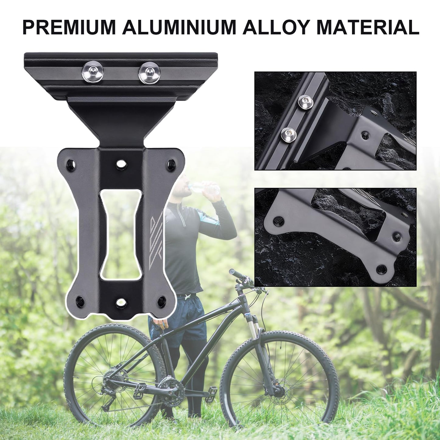 JINKEY Bike Saddle Water Bottle Holder Adapter,Dual Aluminium Alloy Bottle Mount Bracket for MTB Road Bicycle Saddle Rail Water Bottle Cage for Cycling