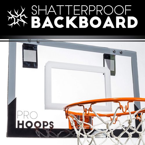 Franklin Sports 54132X Over The Door Mini Basketball Hoop - Slam Dunk Approved - Shatter Resistant - Accessories Included, 17.75" x 12"