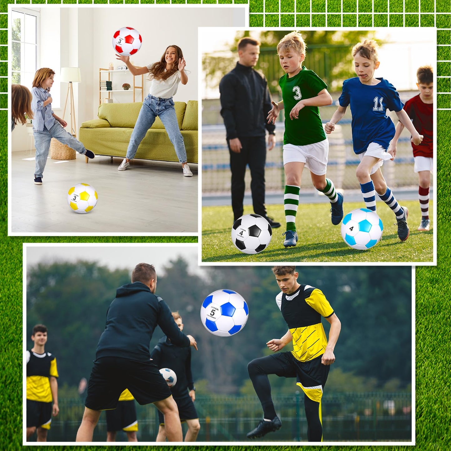 HyDren 8 Pcs Soccer Balls Bulk with Pump Deflated Official Size Sport Soccer Ball for Kid Adult Game Match Indoor Outdoor Gift for Back to School Sports Game Birthday Party Gift(Size 5)