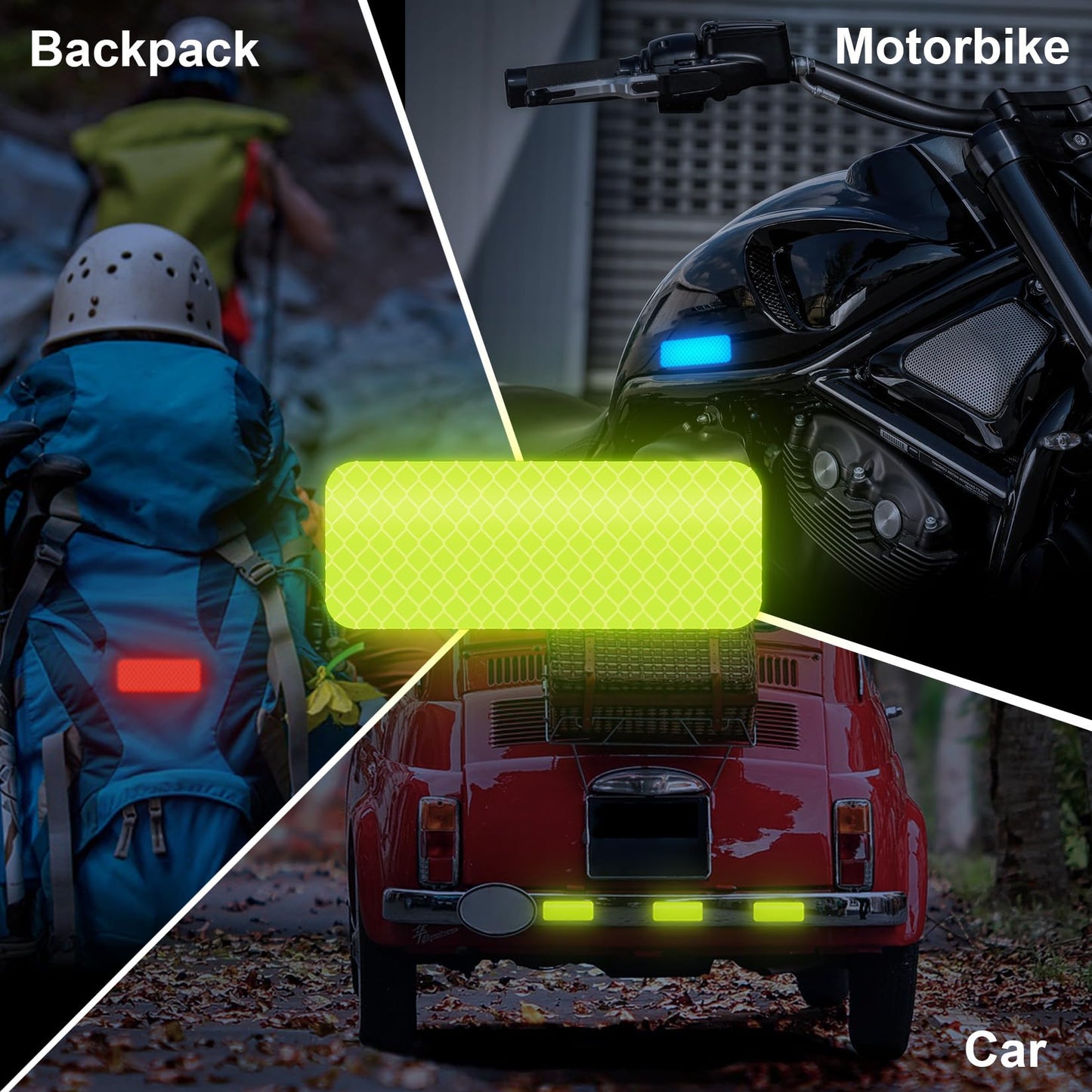 PSLER Reflective Stickers, 36 PCS High Visibility Reflective Tape Waterproof Reflective Strips Bulk Safety Reflective Tape for Car Motorcycle Bike Trailer Helmet Mailbox Bag, 6 Colors