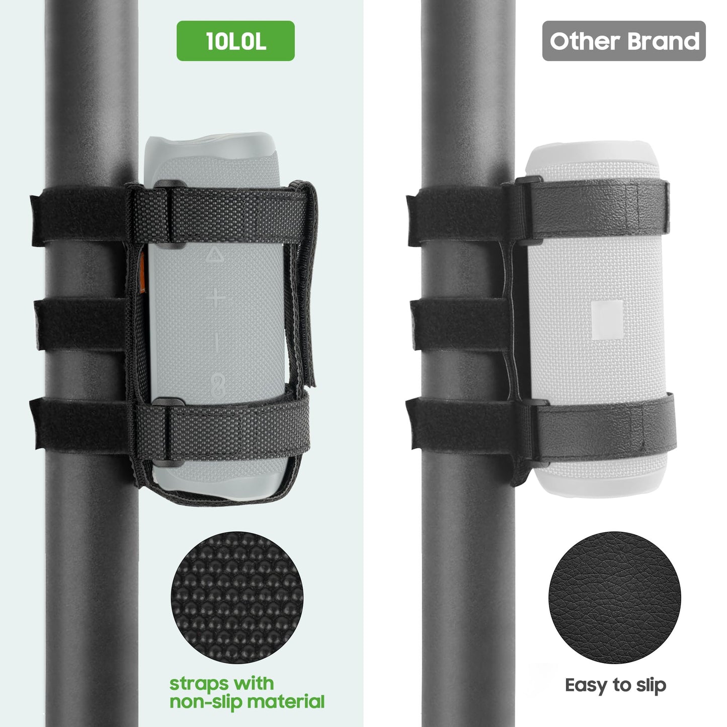 10L0L Upgraded Speaker Mount for Golf Cart Accessories, Adjustable Strap Fits Bluetooth Wireless Speaker Holder for Yamaha, EZGO, Club Car Carts and Bike