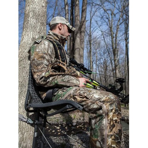 Hawk Kickback LVL Hang-On Deer Hunting Tree Stand, Deer Stand with Kick Back Footrest, XL Comfort Seat and Oversized Platform