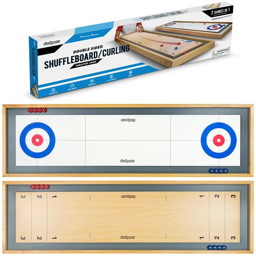GoSports Shuffleboard and Curling 2 in 1 Tabletop Board Game