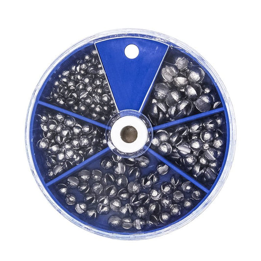 FREGITO Fishing Weight Sinkers,205pcs Weight Sinkers 5 Sizes Lead Weights Round Split Shot Sinker Removable Fishing Weights Sinkers