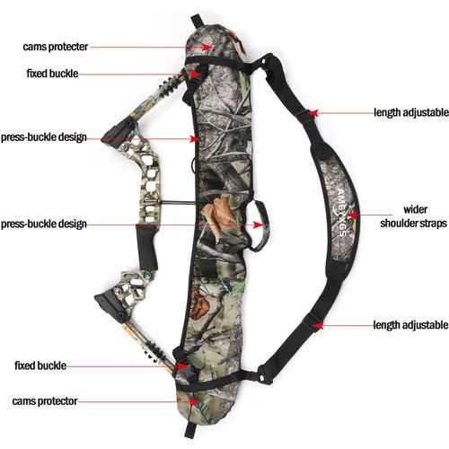 ZSHJGJR Archery Compound Bow Sling String Protector Compound Bow Cams Sling Case Carrying Shoulder Strap Holder Compound Bow Accessories for Outdoor Hunting (Camo-2)
