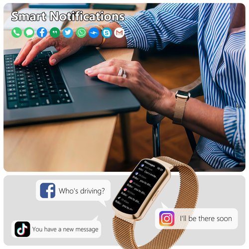 Health Fitness Tracker, Smart Watch with 24/7 Heart Rate and Blood Pressure Monitor, Activity Tracker with Blood Oxygen, 120 Sport Mode Waterproof Sleep Tracker for Women Men (Pink Gold)