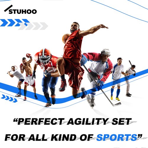 STUHOO Agility Training Equipment Set |Soccer Training Equipment for Kids | Agility Ladder Speed Training Equipment with Bag | Football Training Equipment for Youth, Cones for Footwork