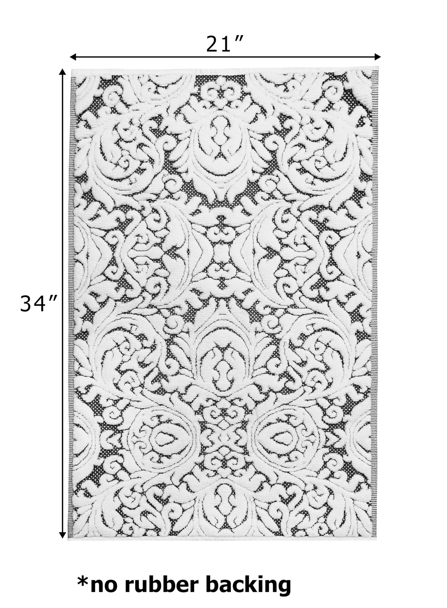 COTTON CRAFT Bath Tub Mat - 1 Pack Sculpted Damask Terry Jacquard Step Out Floor Mat - Heavyweight 1100 GSM Low Lint Absorbent Luxury Bathroom Mat - Shower Rug -Not a Bathroom Rug - 21 x 34 - Black
