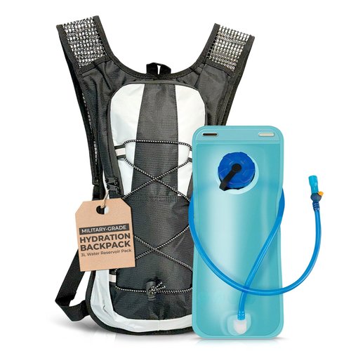Military-Grade Hydration Backpack, 3L Water Reservoir Pack with Insulated Flow Tube, Tactical Outdoor Gear for Hiking Camping Cycling, Adjustable Padded Straps, Weather-Resistant Pack