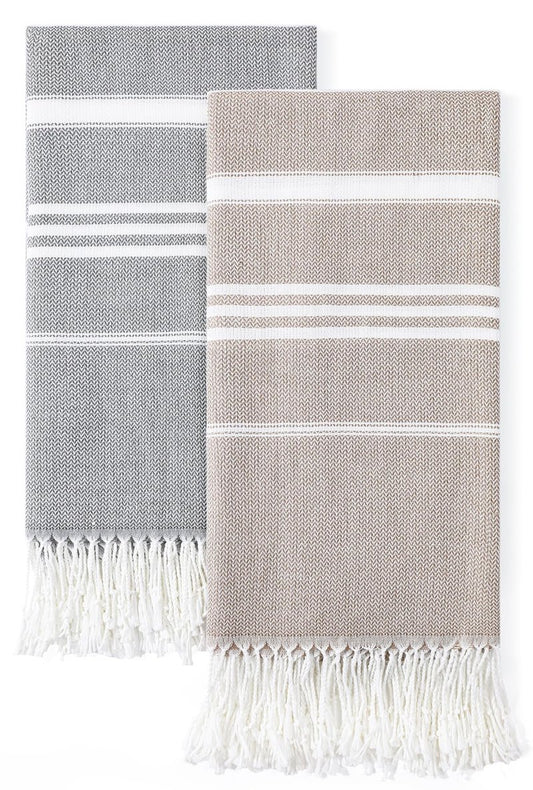 2 Packs Cotton Turkish Beach Towels Sand Free Quick Dry Oversized Bath Pool Swim Towel Large Extra Xl Big Blanket Adult Travel Essentials Cruise Accessories Must Haves Clearance Vacation Stuff