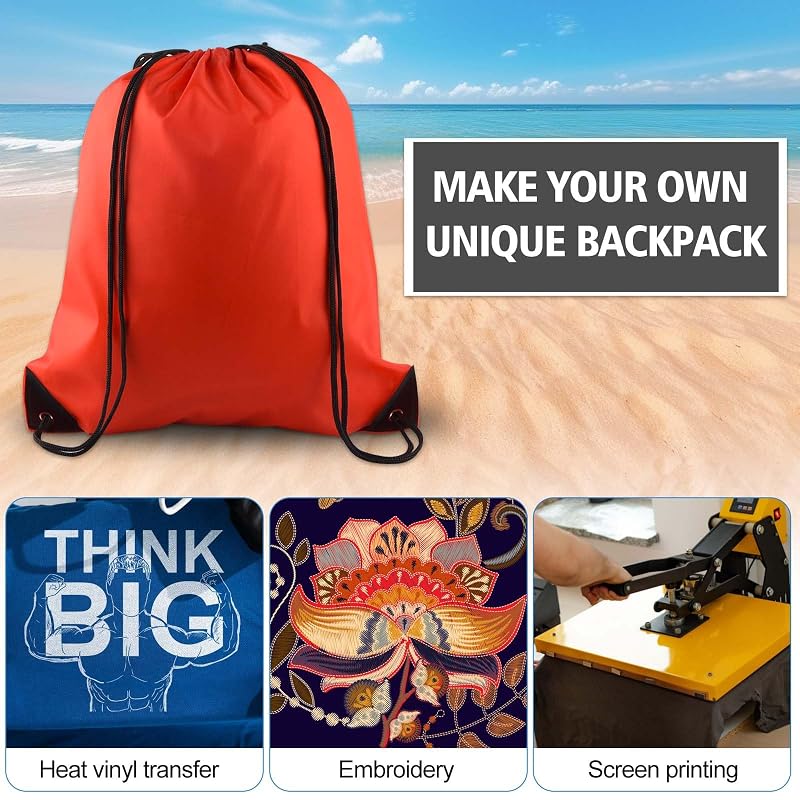 Variation: Red 20Pcs Drawstring Backpack Bags