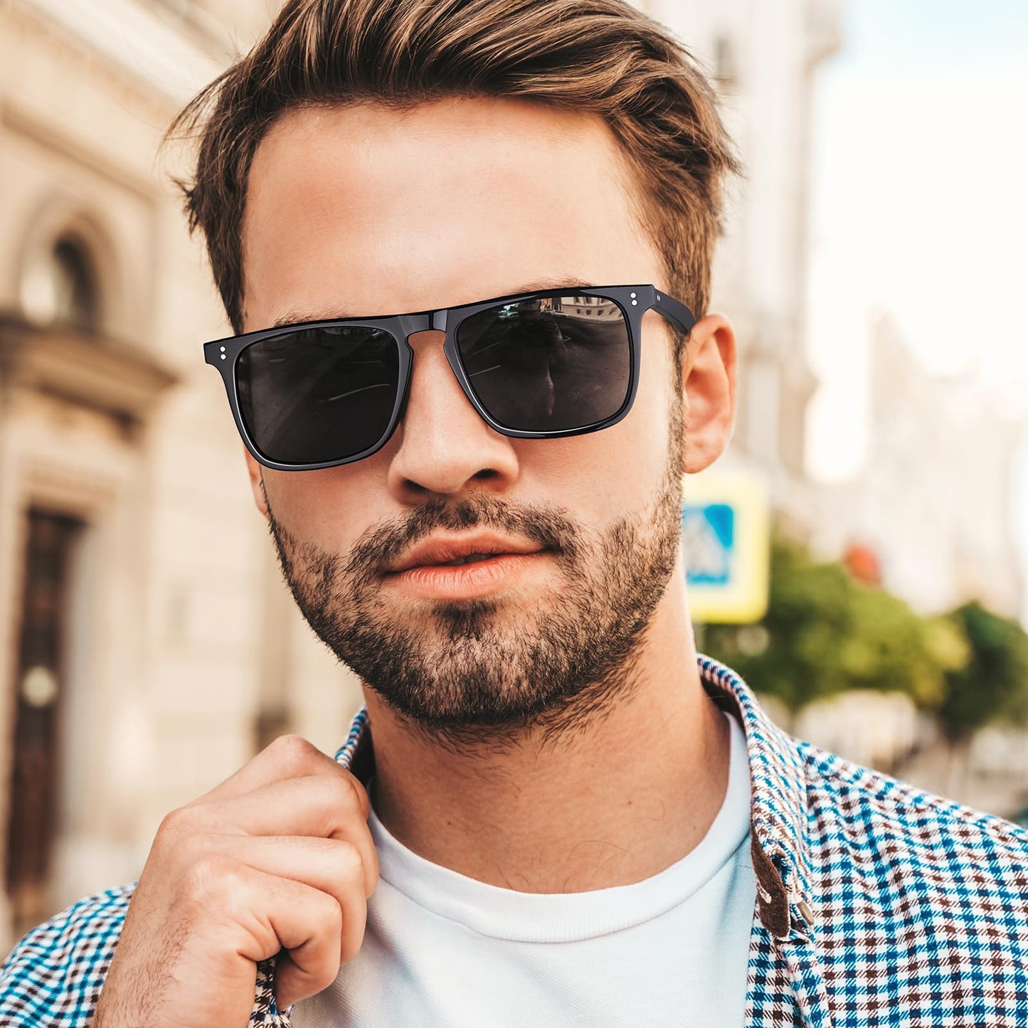 CARFIA Retro Polarized Sunglasses for Men UV Protection Hand-crafted Acetate Frame Fashion Cool Sun Glasses CA53572