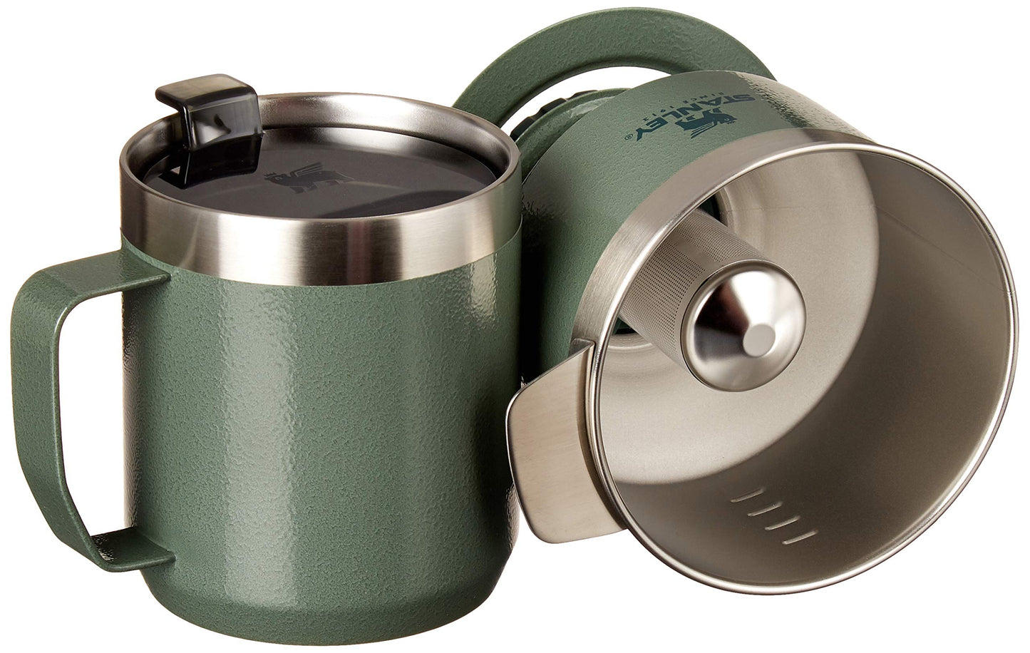 STANLEY Perfect Brew Pour Over Set | 12 oz Camp Mug with Lid Included | Drip Coffee Maker with Reusable Filter | Insulated Stainless Steel | BPA-Free | Hammertone Green